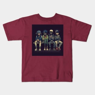 Virtual band Gorilla illustration Kids T-Shirt